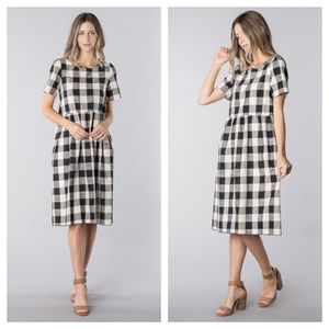 LAST ONE! Black and White Gingham Dress